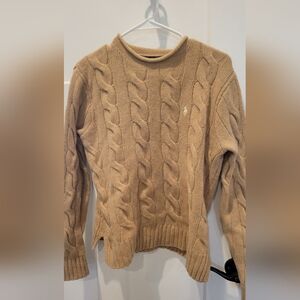 Women's Tan Cable Knit Sweater